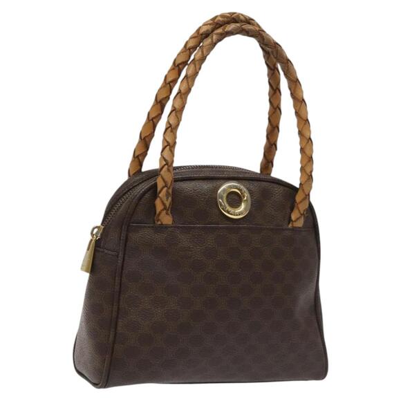 CELINE Macadam Canvas Hand Bag Pvc Leather Brown - Picture 1 of 12